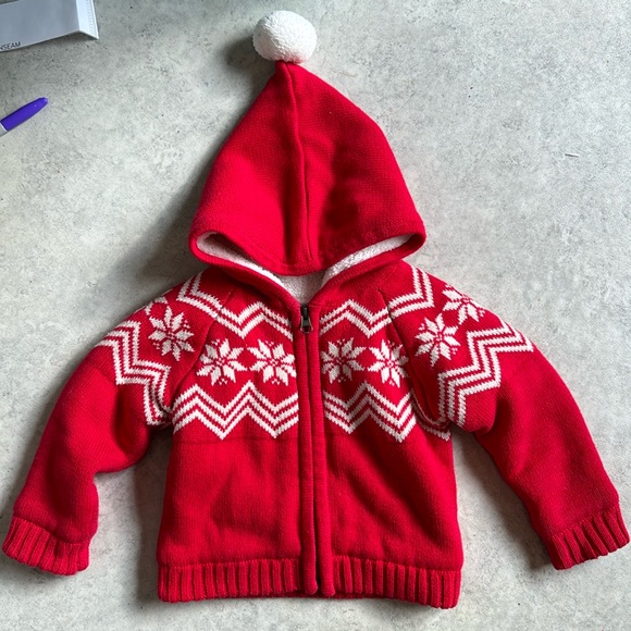 Hanna Andersson Holiday Sweater Zip Up Hoodie - Picture 1 of 5